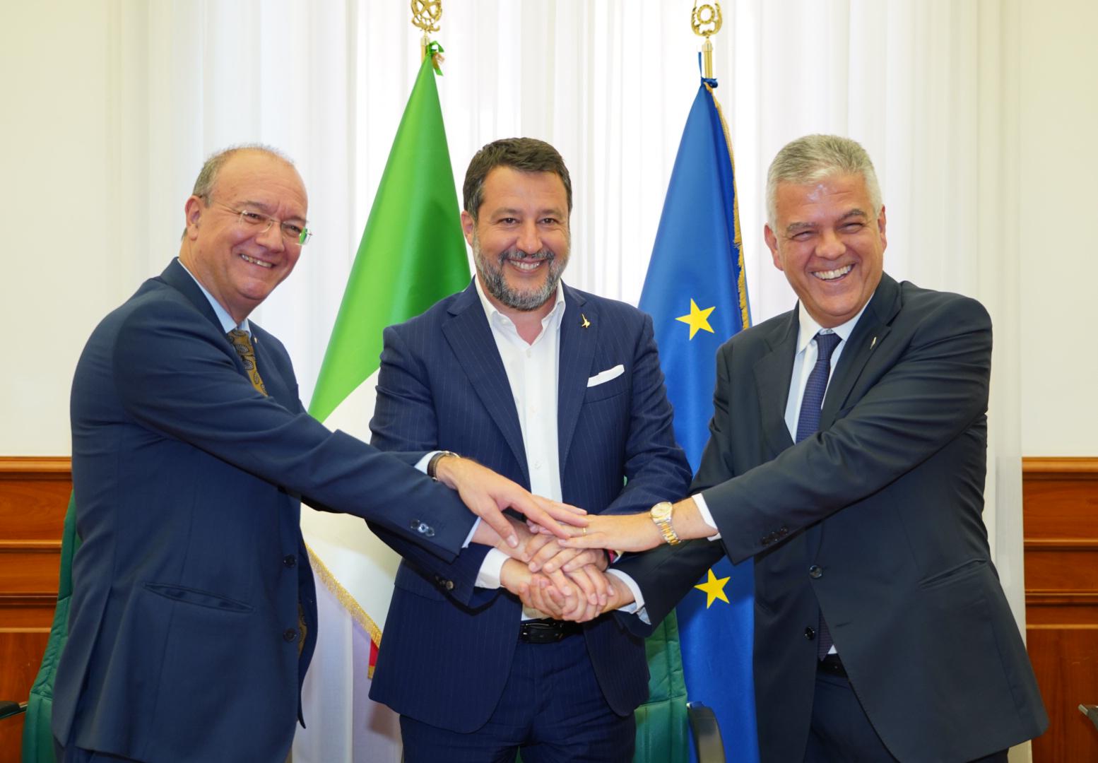 Valditara, Salvini e Ferraris