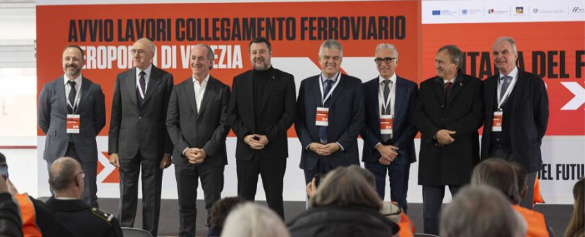 Il palco dell'evento a Venezia