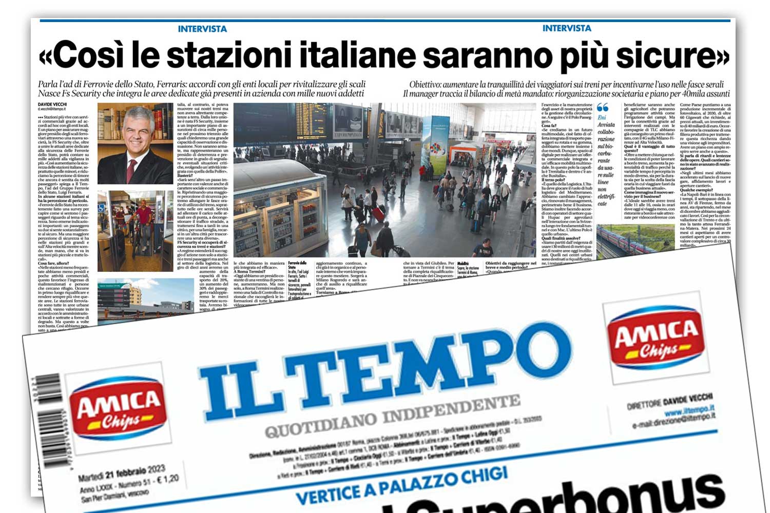 Intervista all'AD del Gruppo FS Luigi Ferraris su Il Tempo 