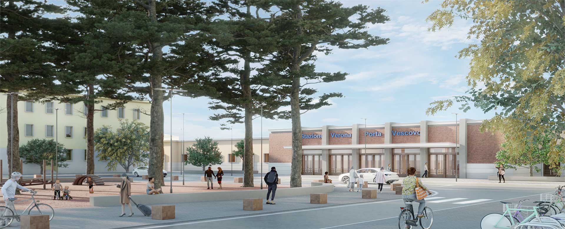 Rendering lavori di RFI alla Stazione di Porta Vescovo