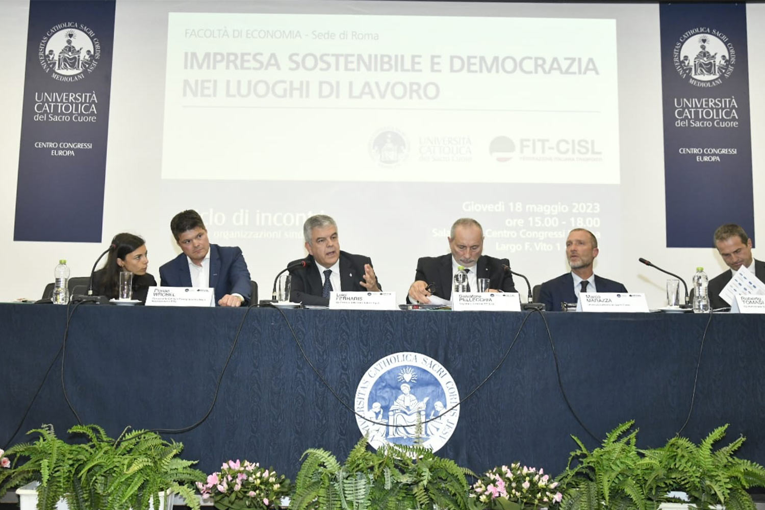 L'incontro "Impresa sostenibile e democrazia nei luoghi di lavoro", organizzato Università Cattolica del Sacro Cuore e FIT-CISL, a cui ha preso parte l'AD di FS Luigi Ferraris