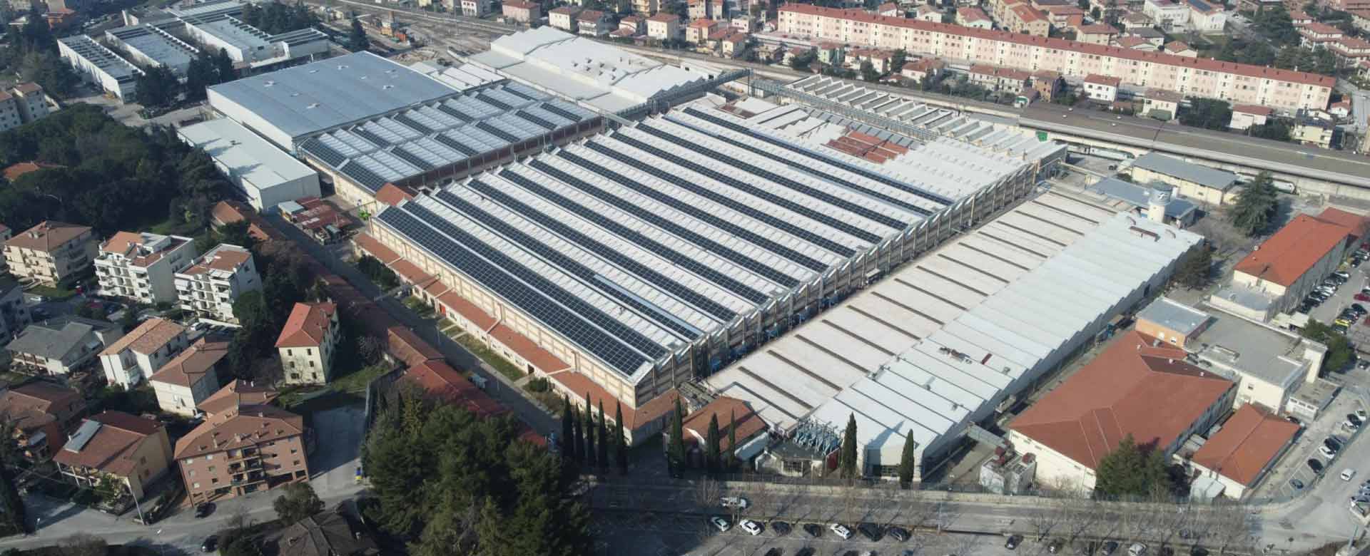 Veduta aerea Parco fotovoltaico Foligno