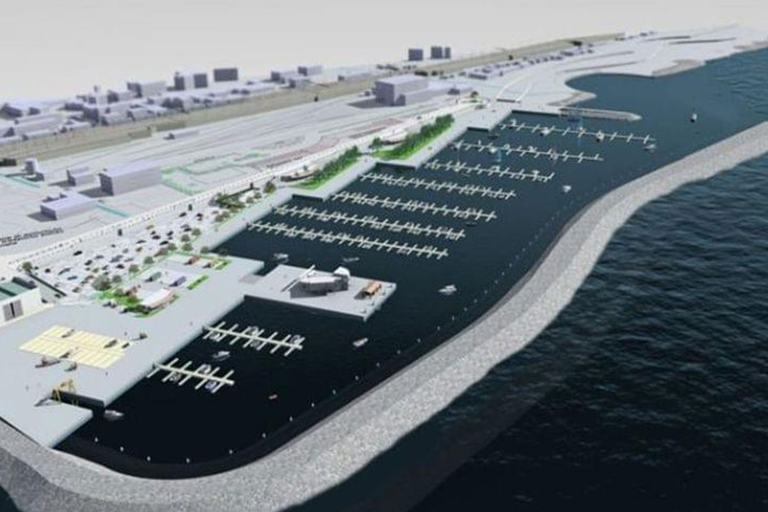 Rendering del porto di Paola