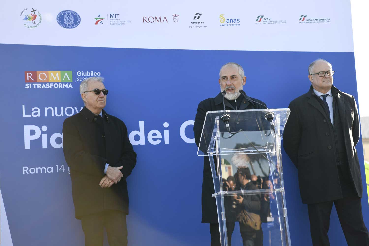 AD e DG del Gruppo FS, Stefano Antonio Donnarumma, Sindaco Roberto Gualtieri e il Sottosegretario di Stato alla Presidenza del Consiglio dei Ministri, Alfredo Mantovano