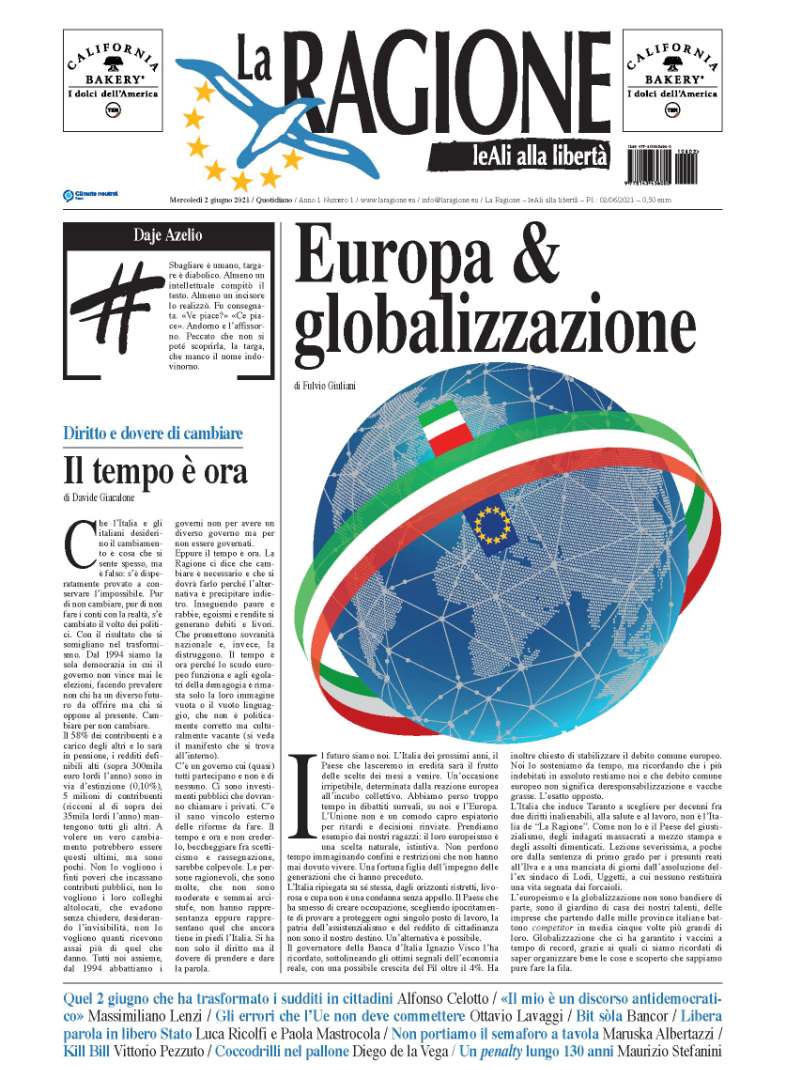 Prima pagina de La Ragione