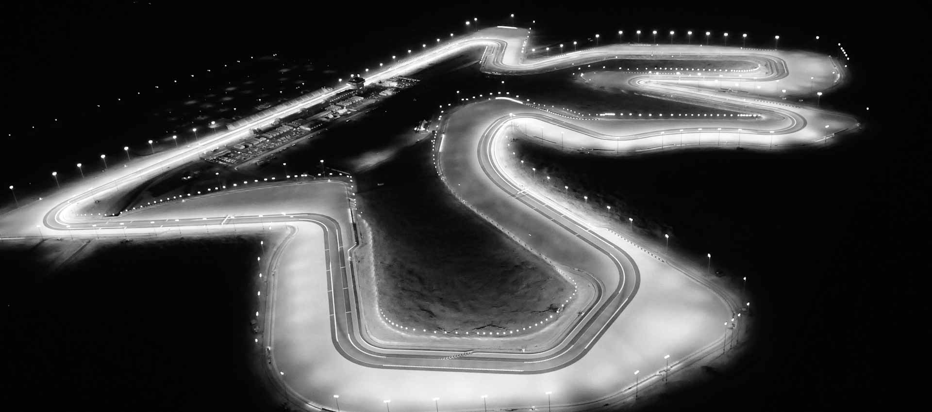 Il circuito di Losail in Qatar illuminato a giorno dall’azienda Pramac