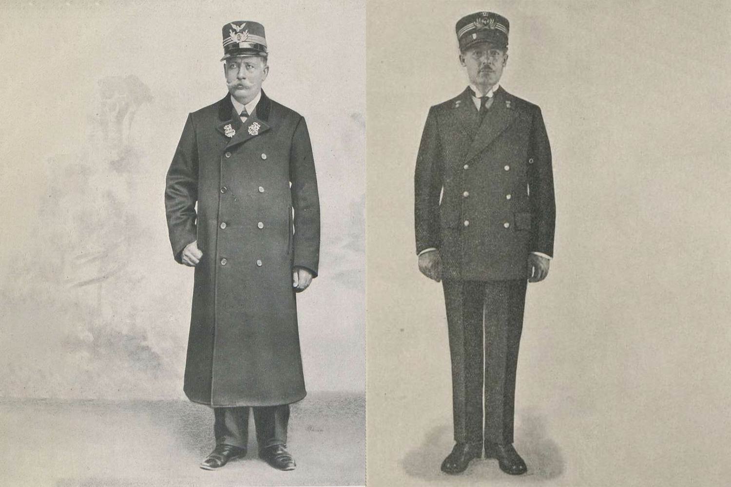 Il capo conduttore di 1° grado con la divisa invernale, 1907.