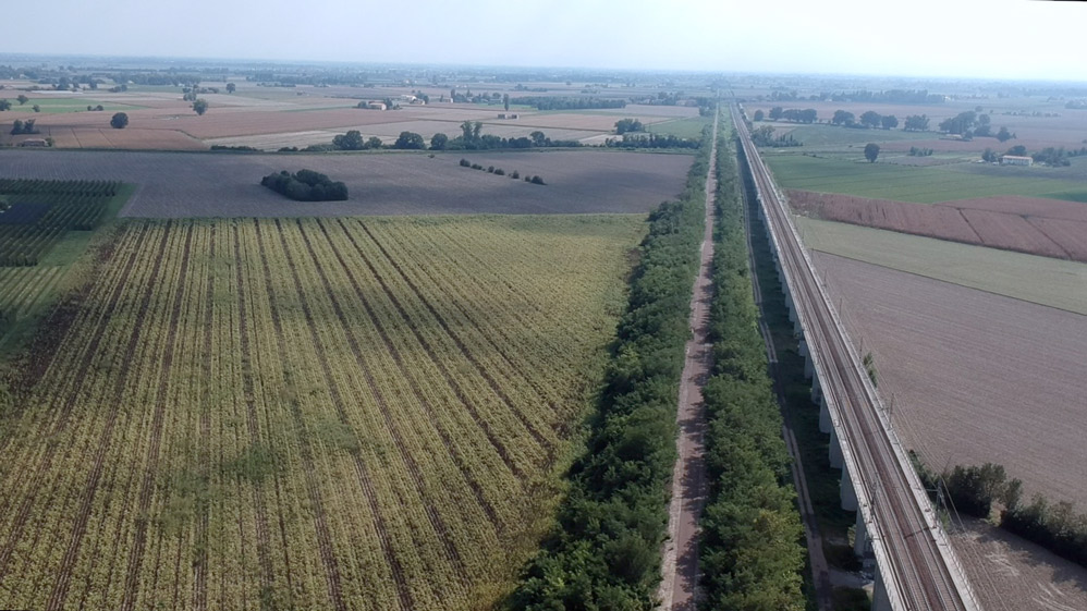 La Ciclovia del Sole in Emilia-Romagna vista da drone