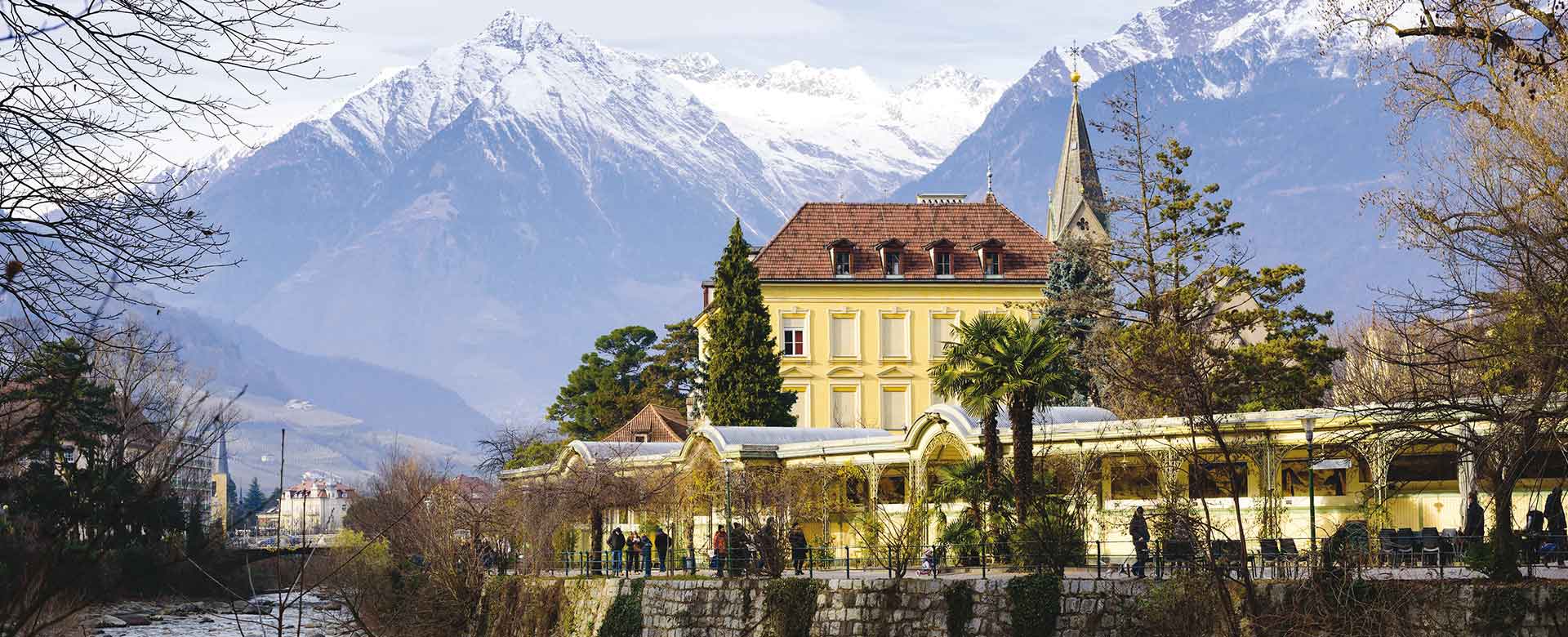 Merano (BZ) vista dal fiume Passirio