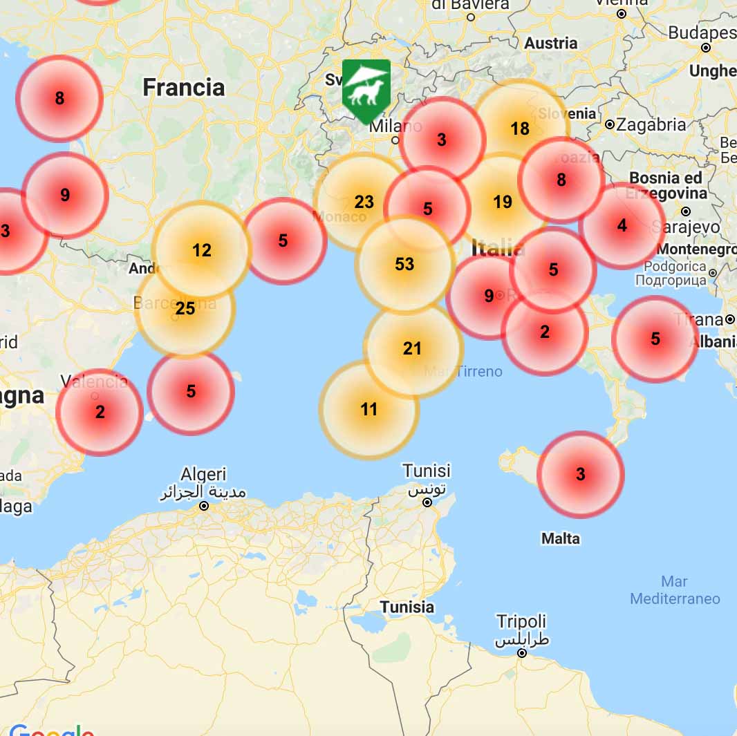 Una mappa delle spiagge dog friendly, by TripForDog