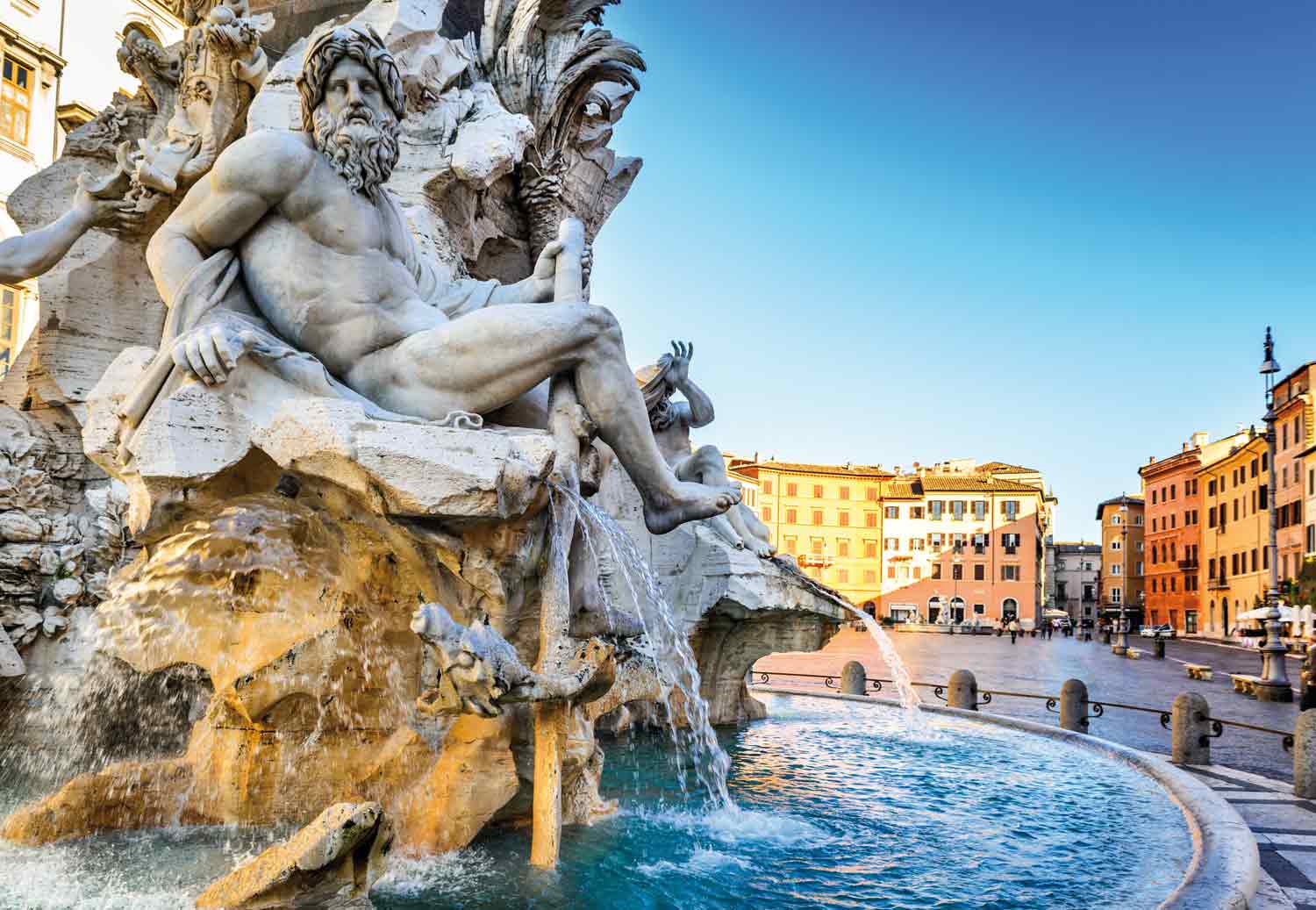 La fontana dei Quattro Fiumi in Piazza Navona
