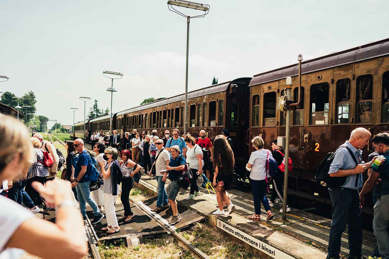 Foto di viaggiatori sul Treno di Dante