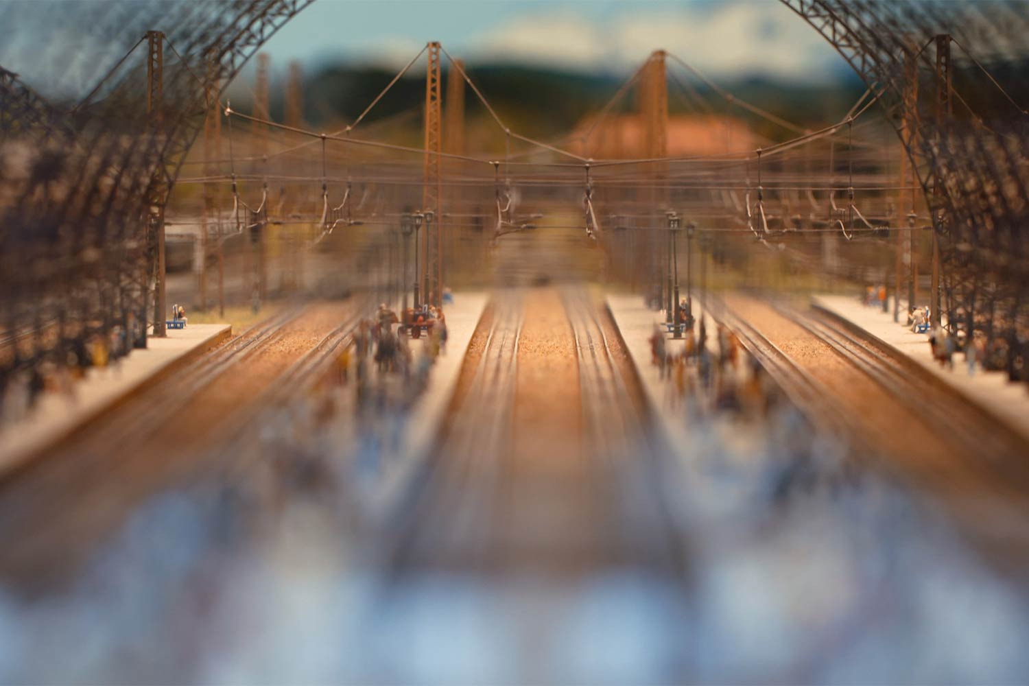 Un particolare dell’impresa ferroviaria in miniatura