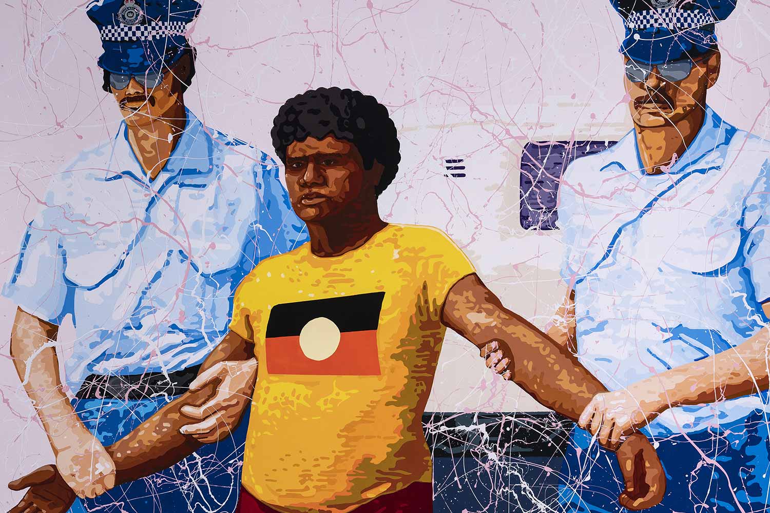 Richard Bell, U Can’t Touch This (2021) Courtesy l’artista e Milani Gallery, Brisbane Foto Carl Warner